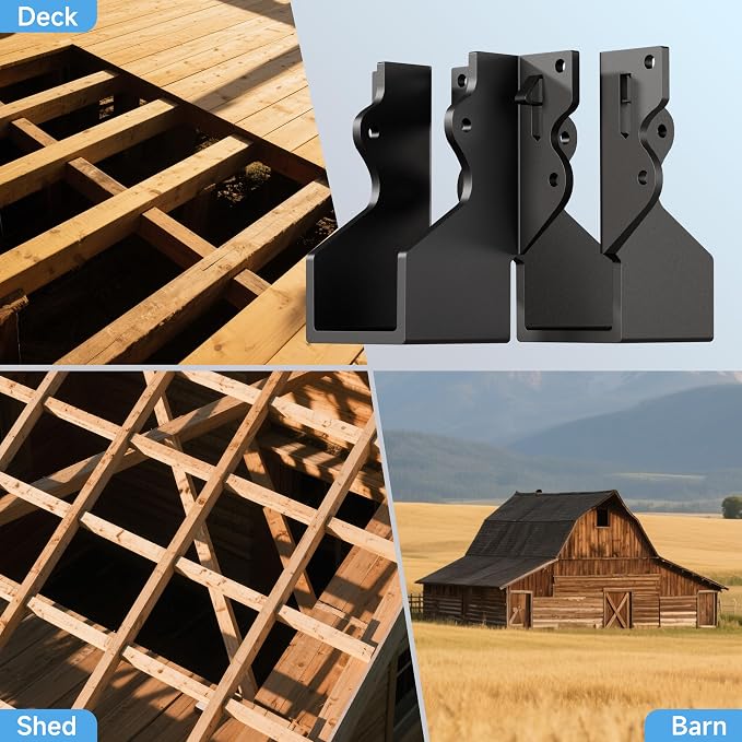 Black 2X4 Joist Hanger Heavy Duty 14 Gauge LU24 Black Face Mount Joist Hangers - Image 6