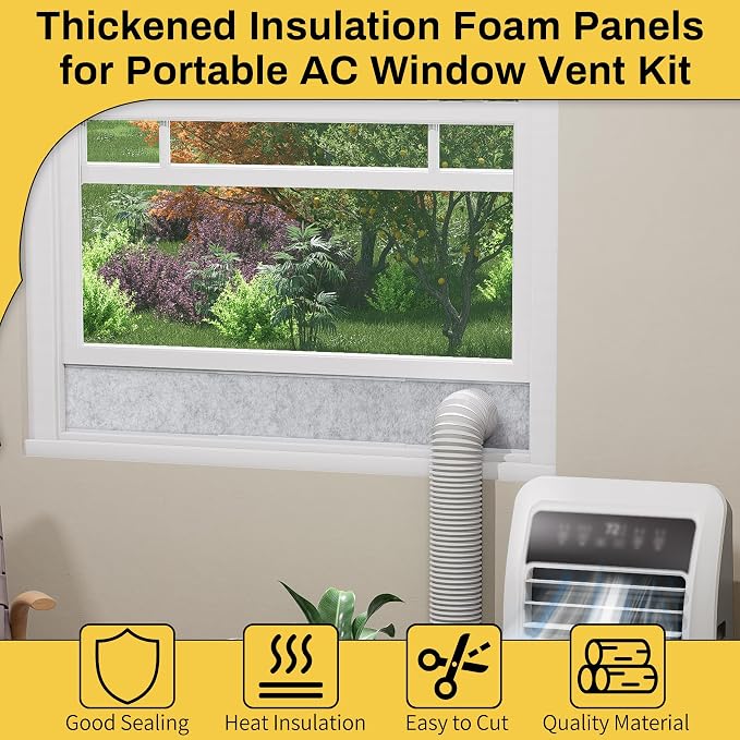Insulation Foam Panels for Portable Air Conditioner Window Vent Kit, Thickened - Image 8