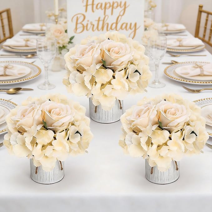Champagne Flower Table Centerpieces - Image 4