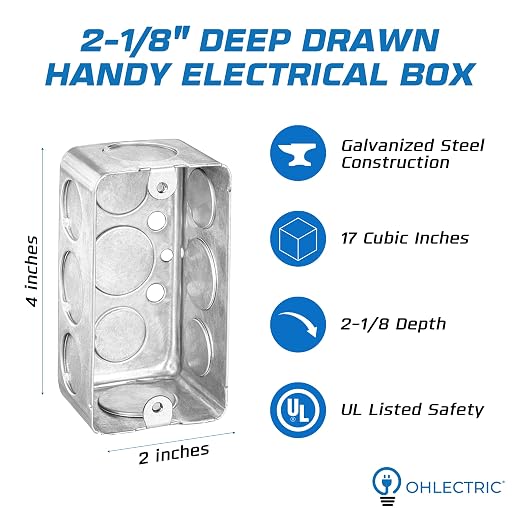 4 Pack - 4x2” Rectangle Steel Electrical Box| 2-1/8" Deep Box - Image 2