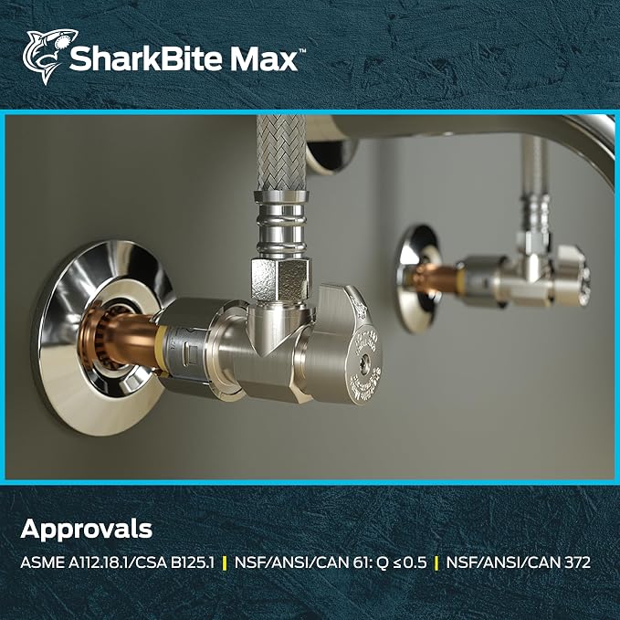 SharkBite Max 1/2 x 3/8 Inch Compression Angle Stop Valve, Quarter Turn - Image 6
