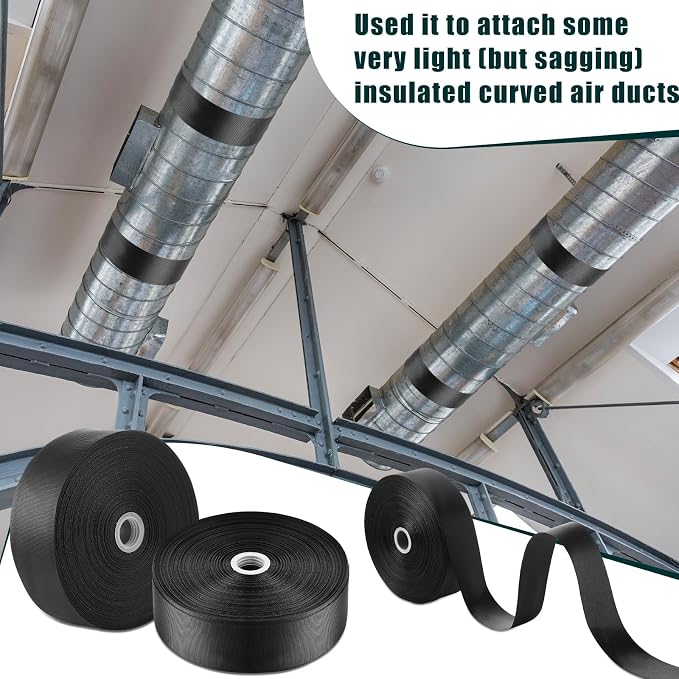 Frienda 2 Rolls Heavy Duty Duct Strap, 100 ft x 1.97 Inch Black Duct Aid - Image 4