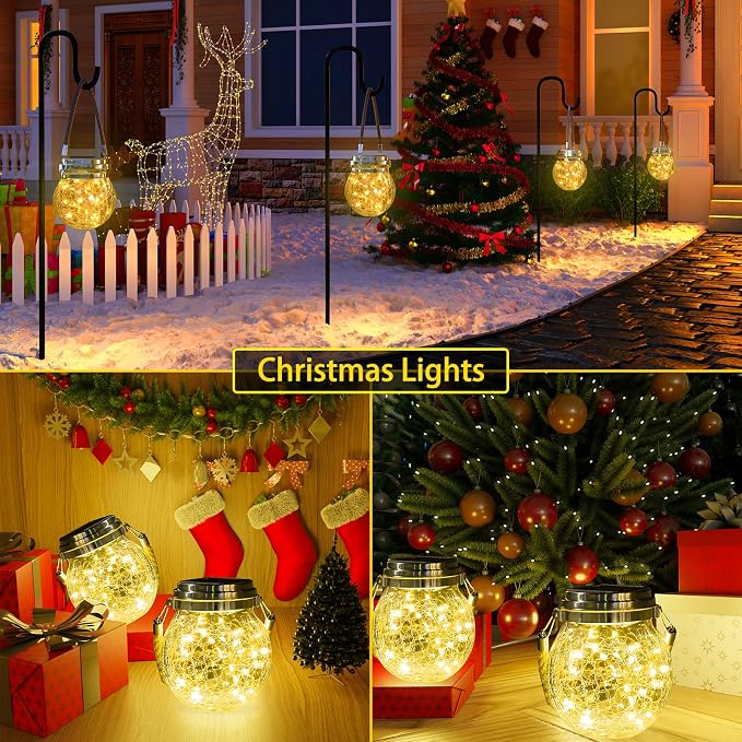 ROSHWEY 4 Pack Solar Lanterns Outdoor Waterproof, Gifts - Image 7