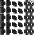 3/4"Black Pipe Fitting, Home TZH 30 Pack Floor Flange/Elbow/Tee Combo by HomeTZH