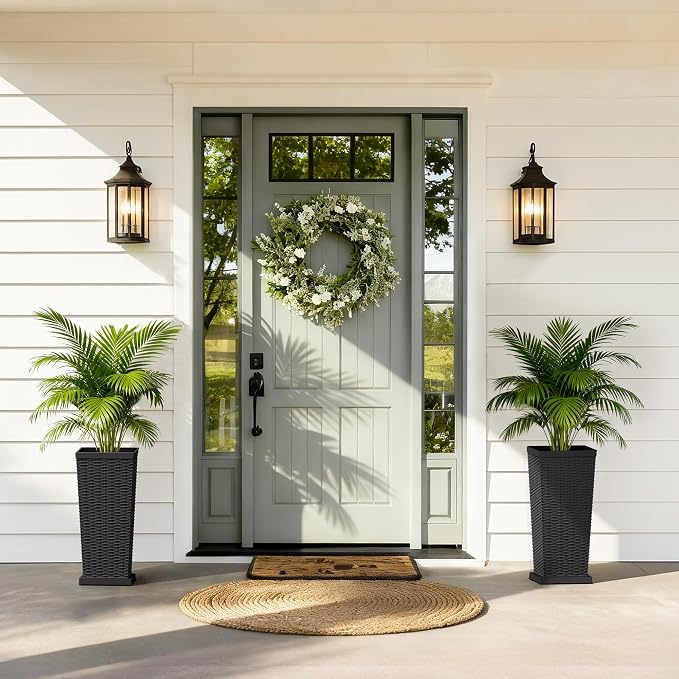 Set of 2 24 Inch Tall Plastic Planters - Image 3
