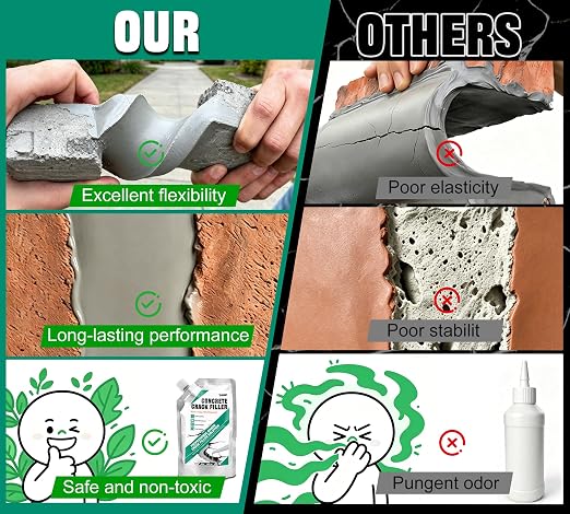 Concrete Crack Filler, 1.1LB Self Leveling Cement Crack Sealer - Image 4