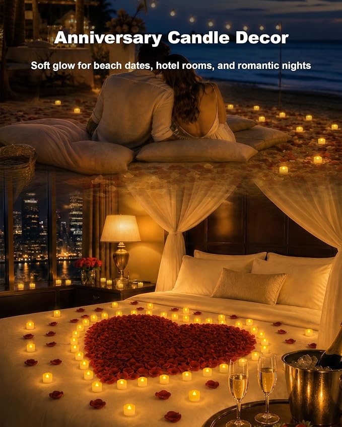 Homemory 100-Pack Flameless Tea Lights Candles Battery Operated, 200+ Hours | - Image 6