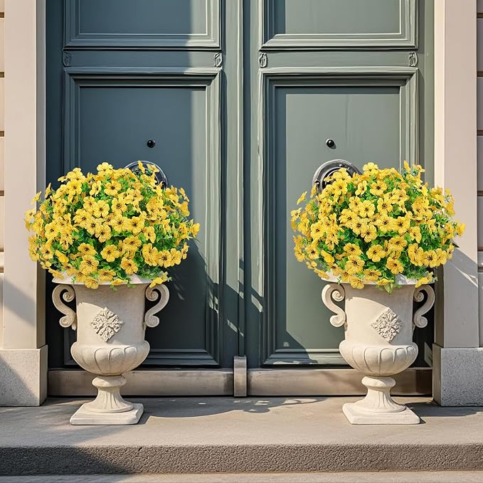 12 Pcs Artificial Flowers for Outdoors Decorations, UV resistant, faux plastic - Image 5