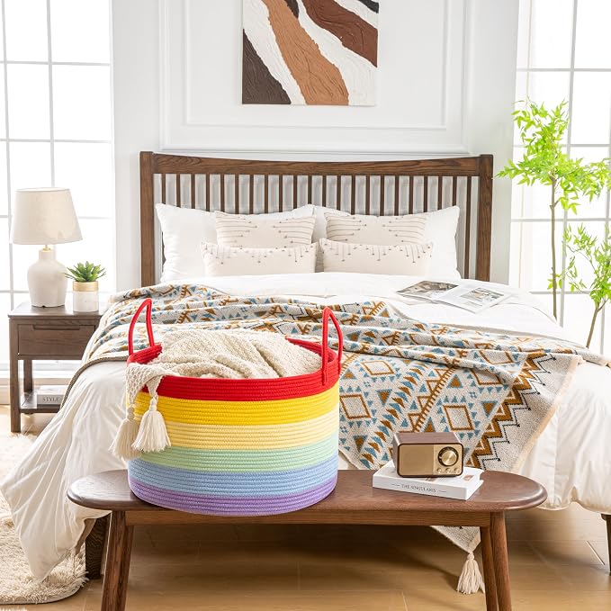 KAKAMAY Large Blanket Basket - Image 8