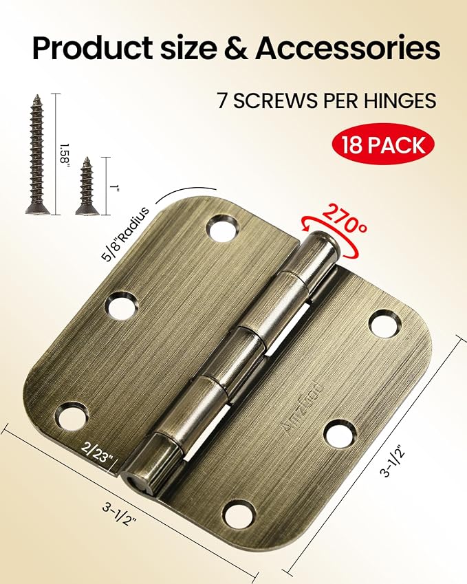 Atique Brass Door Hinges - Image 2