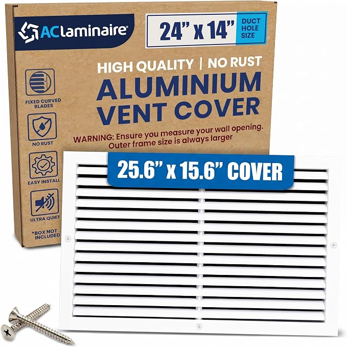 24x14 Aluminum Wall Ceiling Air Return Vent Cover HVAC Rustproof Grille by ACLAMINAIRE