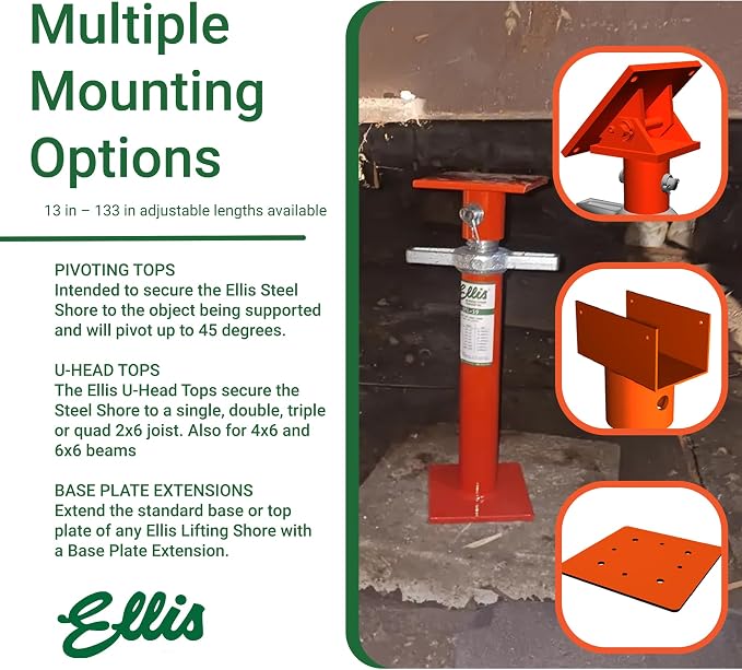 Ellis Manufacturing Light-Duty Steel, Construction Jack Post, Floor Leveling - Image 4