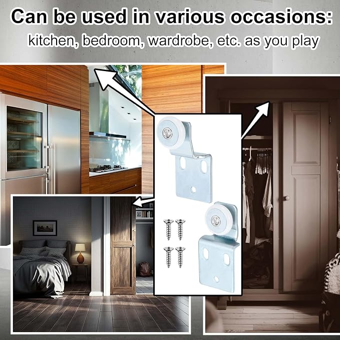 Blulu 8 Set Sliding Closet Door Roller Kit 1/2 Inch and 3/8 Inch Offset Include - Image 7