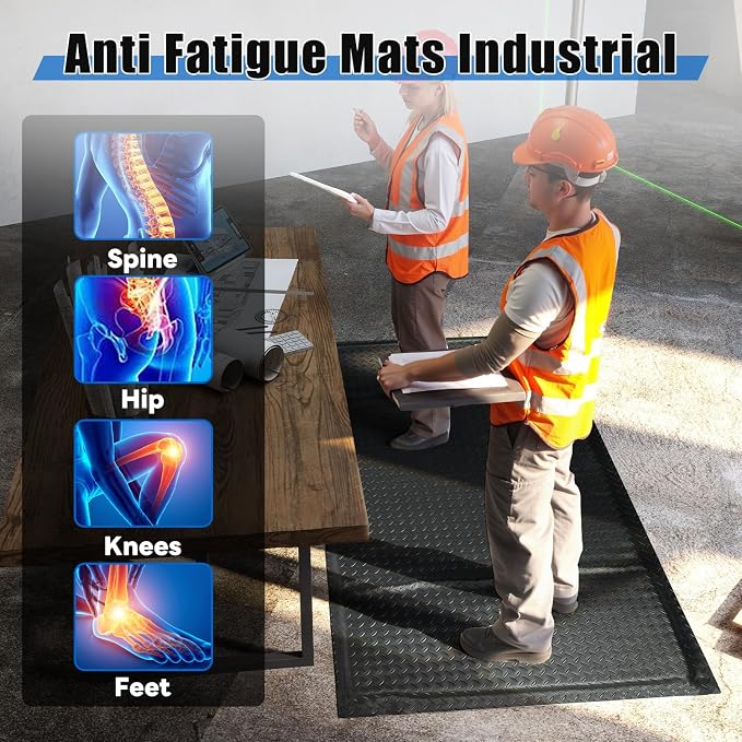tonchean 3' x 7' Anti Fatigue Mats Industrial Extra Thick 15/16" - Image 7