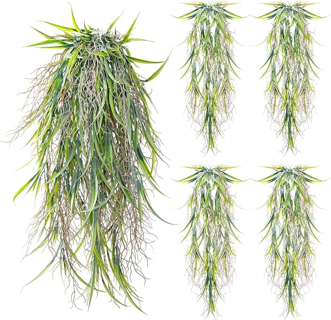 4Pcs Fake Hanging Fern Plants for Outdoors, UV Resistant Artificial Ferns by dallisten
