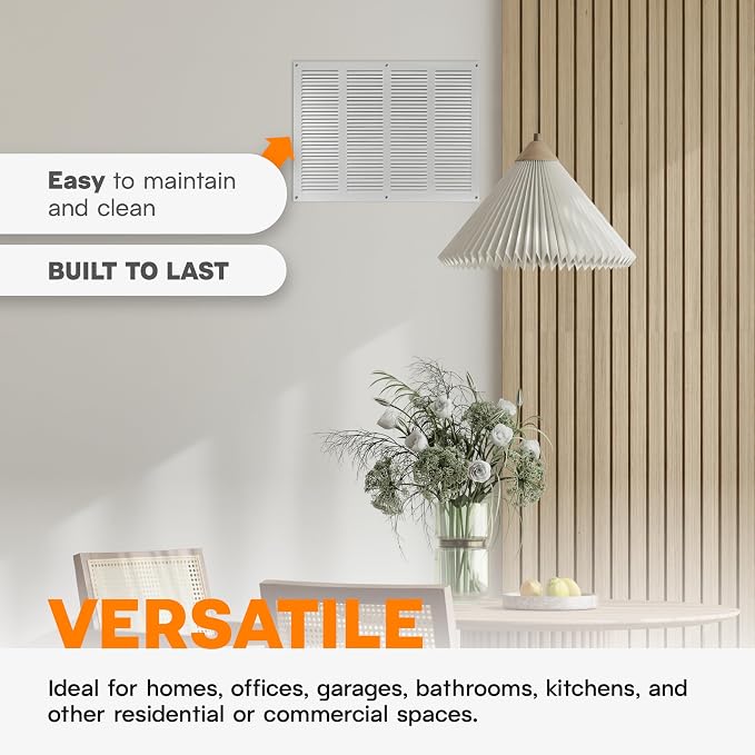 16 x 12 Inch White Galvanized Steel Return Air Register Vent Cover, AC Vent - Image 5