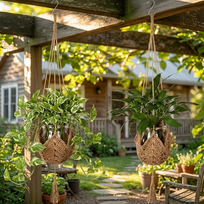 Shappy 1 Pack Boho Macrame Plant Hanger, Large Hanging Planter Plant Holder Pot - Image 7