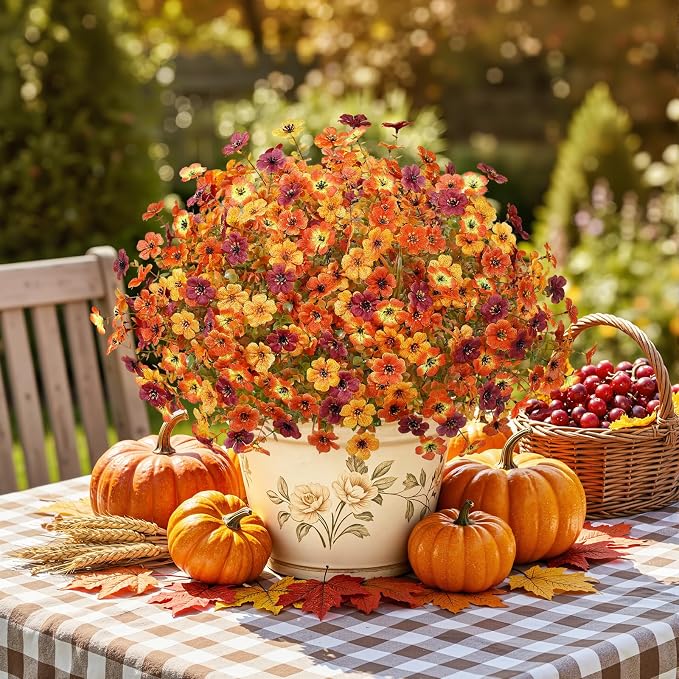 Alupssuc 24 Bundles Artificial Fall Flowers, UV Resistant Faux Mums Porch | - Image 7
