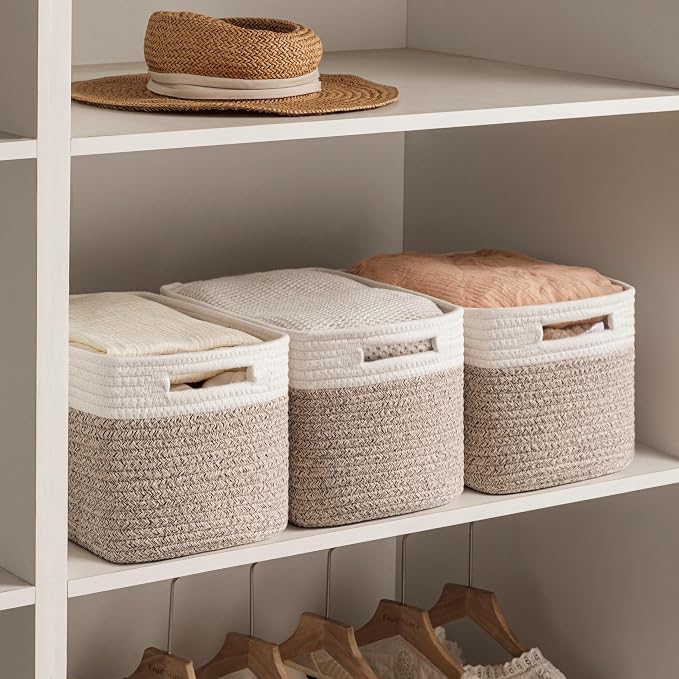 4 Pack Storage Baskets for Organizing, Woven Baskets for Shelves - Image 4