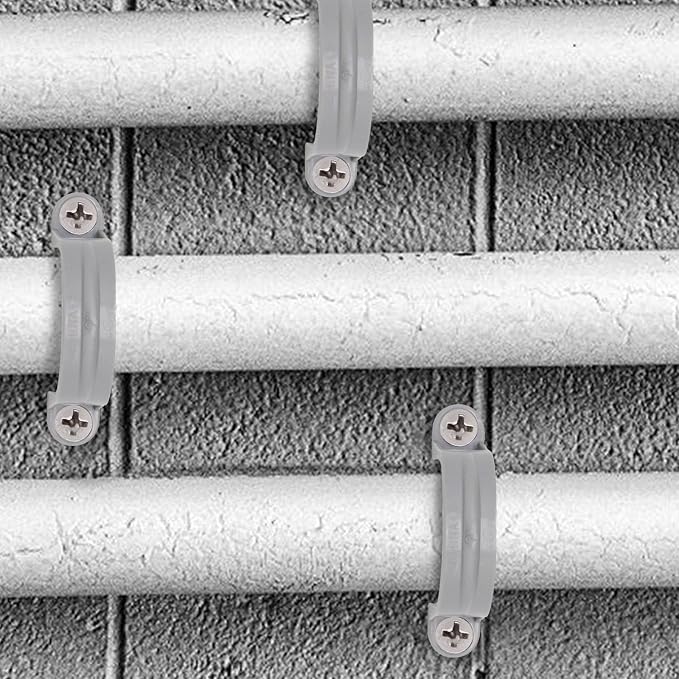 2 Inch PVC Pipe Strap, 2-Holes Conduit Pipe Clamps Plastic Pipe Supports - Image 7