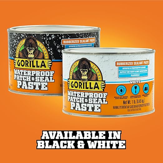 Gorilla Waterproof Patch & Seal Rubberized Sealant Paste, 1lb Can - Image 6