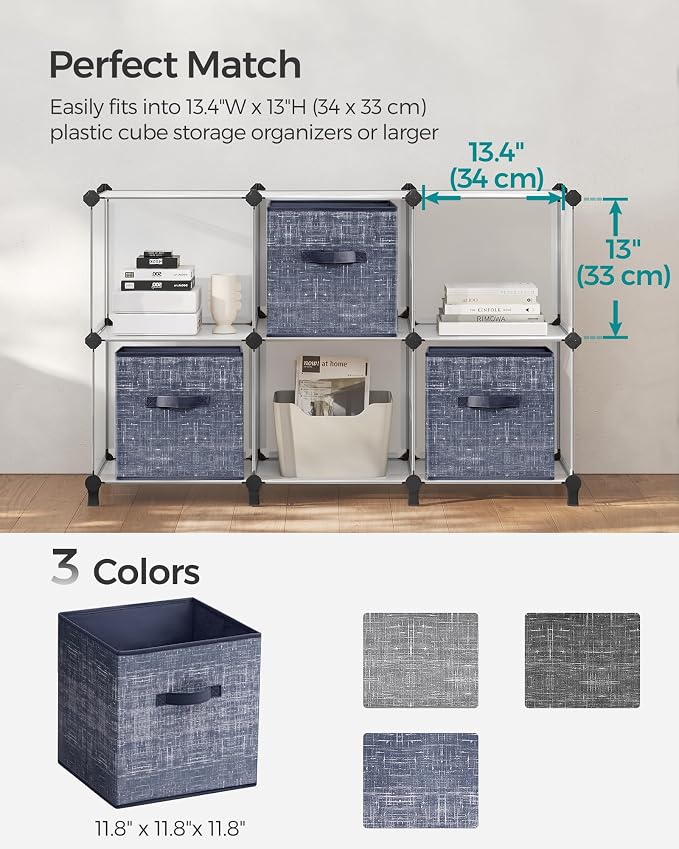 SONGMICS Storage Cubes, 11.8-Inch Foldable Closet Organizers | Non-Woven Fabric - Image 8