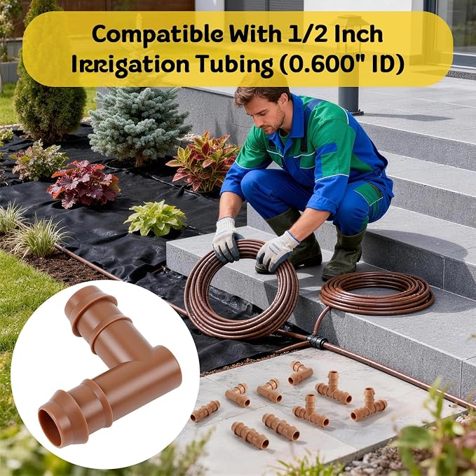 1/2" Drip Irrigation Barbed Elbow Fitting, 25 Pack Drip Irrigation Elbow Parts - Image 7