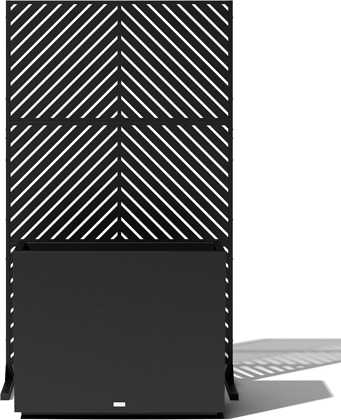 Veradek Block Series Span Planter + Arrow Privacy Screen Set, Balcony or Garden by VeradekOutdoor