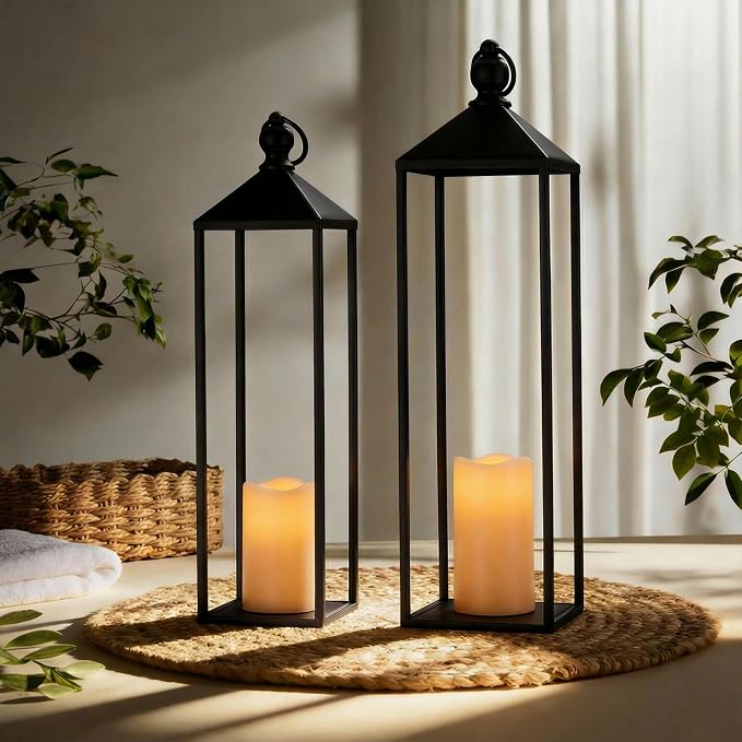 Perfnique Decorative Lanterns for Indoor & Outdoor, Farmhouse Modern Decor for - Image 6