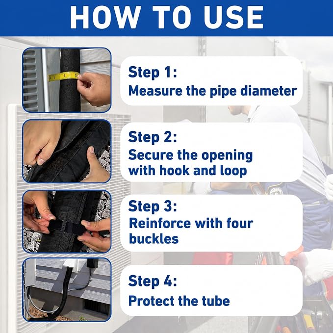 5 Layers HVAC Copper AC Line Pipe Insulation Cover Outdoor 72in x 10.2in - Image 6