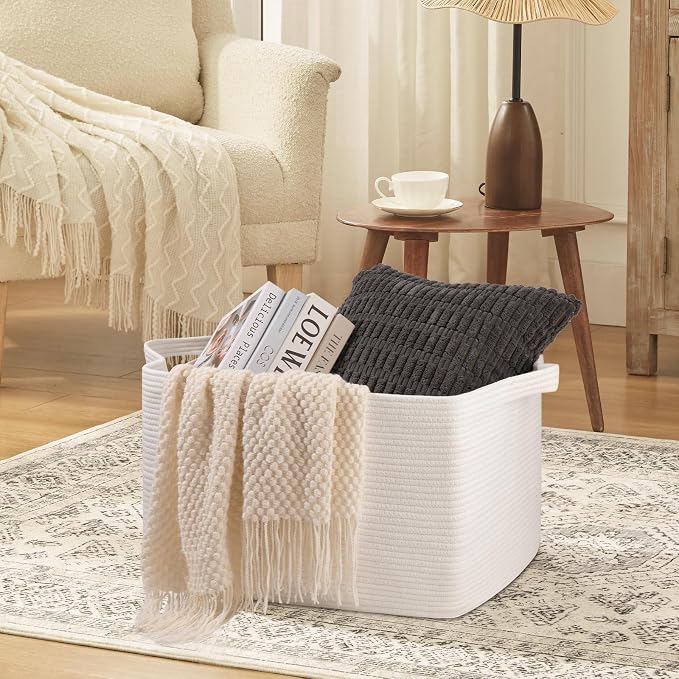 OIASKET 95L Extra Large Blanket Basket, Rectangle Nursery Blanket Storage - Image 3