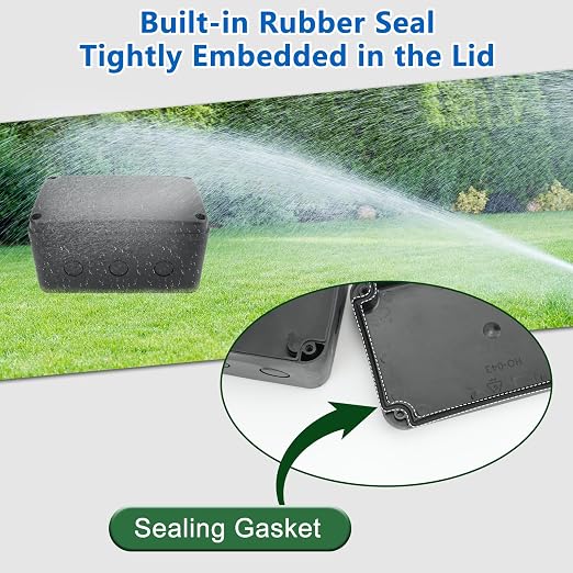 Black IP66 Waterproof Outdoor Electrical Box, 7.12 x 4.5 x 4 inch - Image 6