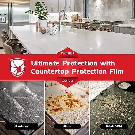ArmorDillo Countertop Protection Film w Free Knife. Clear Self Adhesive Surface - Image 5