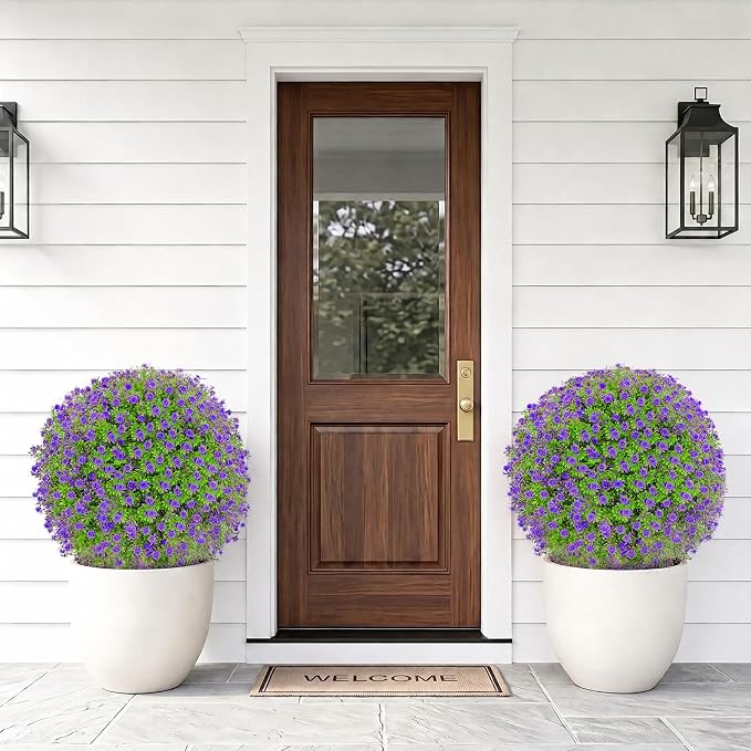 Artificial Purple Boxwood Topiary Ball Tree - Image 5