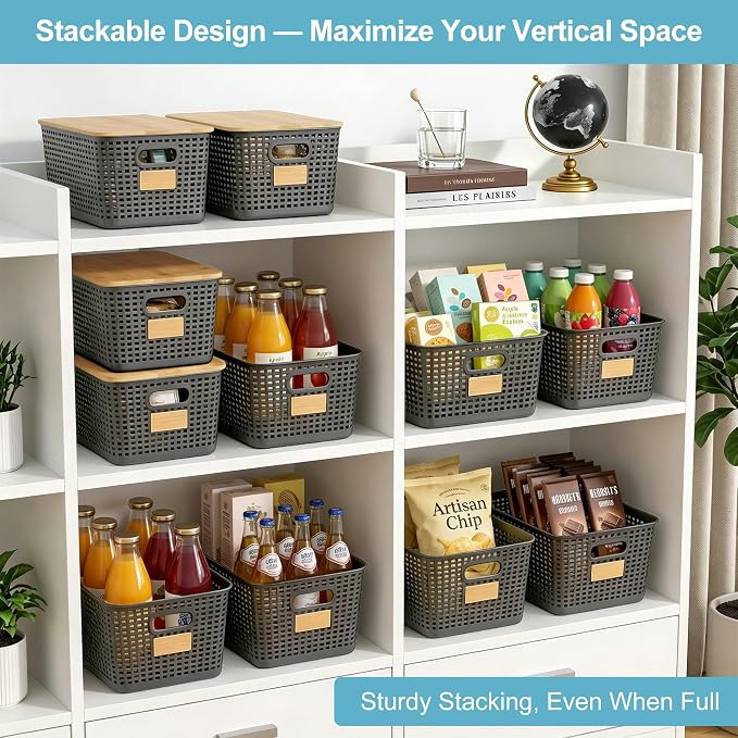 2 Pack Tall Plastic Storage Bins - Image 3