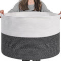 INDRESSME XXXLarge Woven Rope Blanket Basket Living Room, 90L | 21.7" x 13.8" by INDRESSME