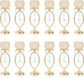 12 Pcs Elegant Metal Crystal Tea Light Candle Holders | by kehail