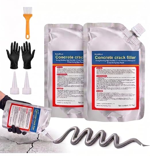 Self-Leveling Waterproof Concrete Crack Filler sealant 2-Pack, High Elasticity by Unknown