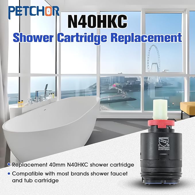 N40HKC Faucet Cartridge Replacement, 40mm Pressure Balance Shower Cartridge | - Image 2