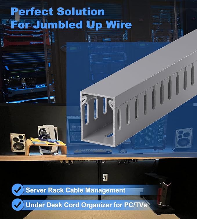 1.6"H x 1.2"W Cable Raceway, 99in Under Desk Wire Management Channel, 16.5in - Image 5