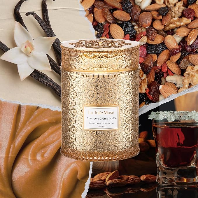 LA JOLIE MUSE Amaretto Crème Brûlée Scented Candle | Almond Liqueur, Dried - Image 2