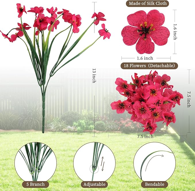 ColoPlay 24 Bundles Rose Red Artificial Flowers - Image 2