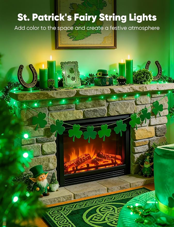 Brightown 12 Pack St. Patrick's Day LED Fairy Lights Battery Operated String - Image 6