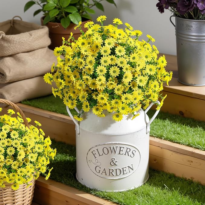 Alupssuc 20 Bundles Artificial Daisies Flowers Fake Silk Plant - Image 6