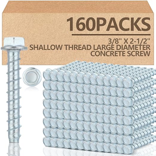 Tandefio 160 Pack 3/8 x 2-1/2" Concrete Anchors and Screw Kits Galvanized | by Tandefio