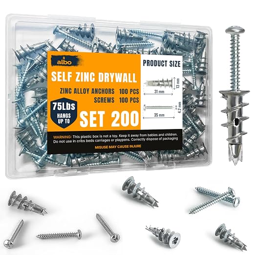 ALBO #6 Zinc Self-Drilling Drywall Anchors by BinamInc