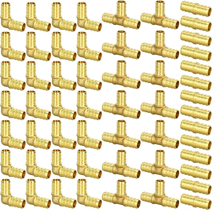 80pcs 1/2" Brass PEX Fittings Combo by PXZBLG