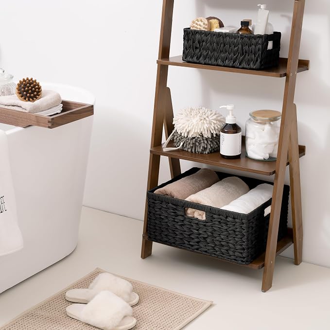 GRANNY SAYS Storage Baskets for Organizing, Waterproof Black Basket, Large - Image 5