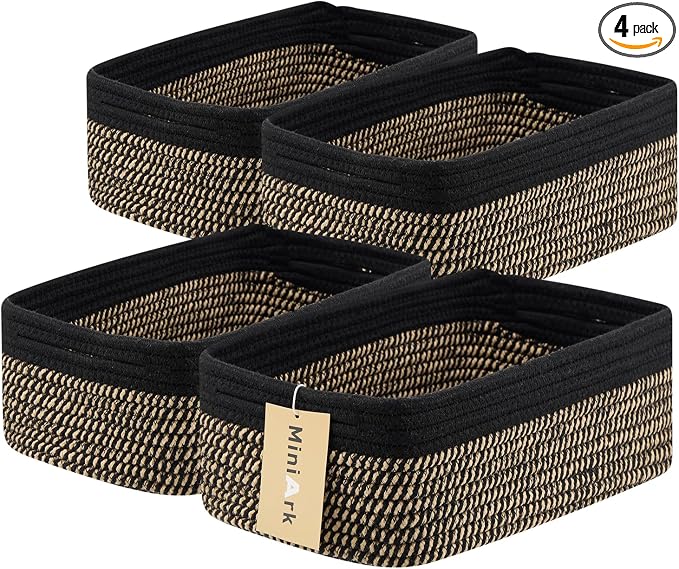 MiniArk Small Storage Baskets for Organizing | Closet Organizer Bins | Shelf by MiniArkStorageBasketsHome