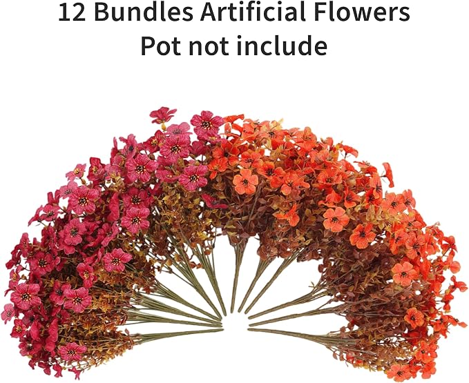 Artificial Faux Mums Flowers Plants - Image 6